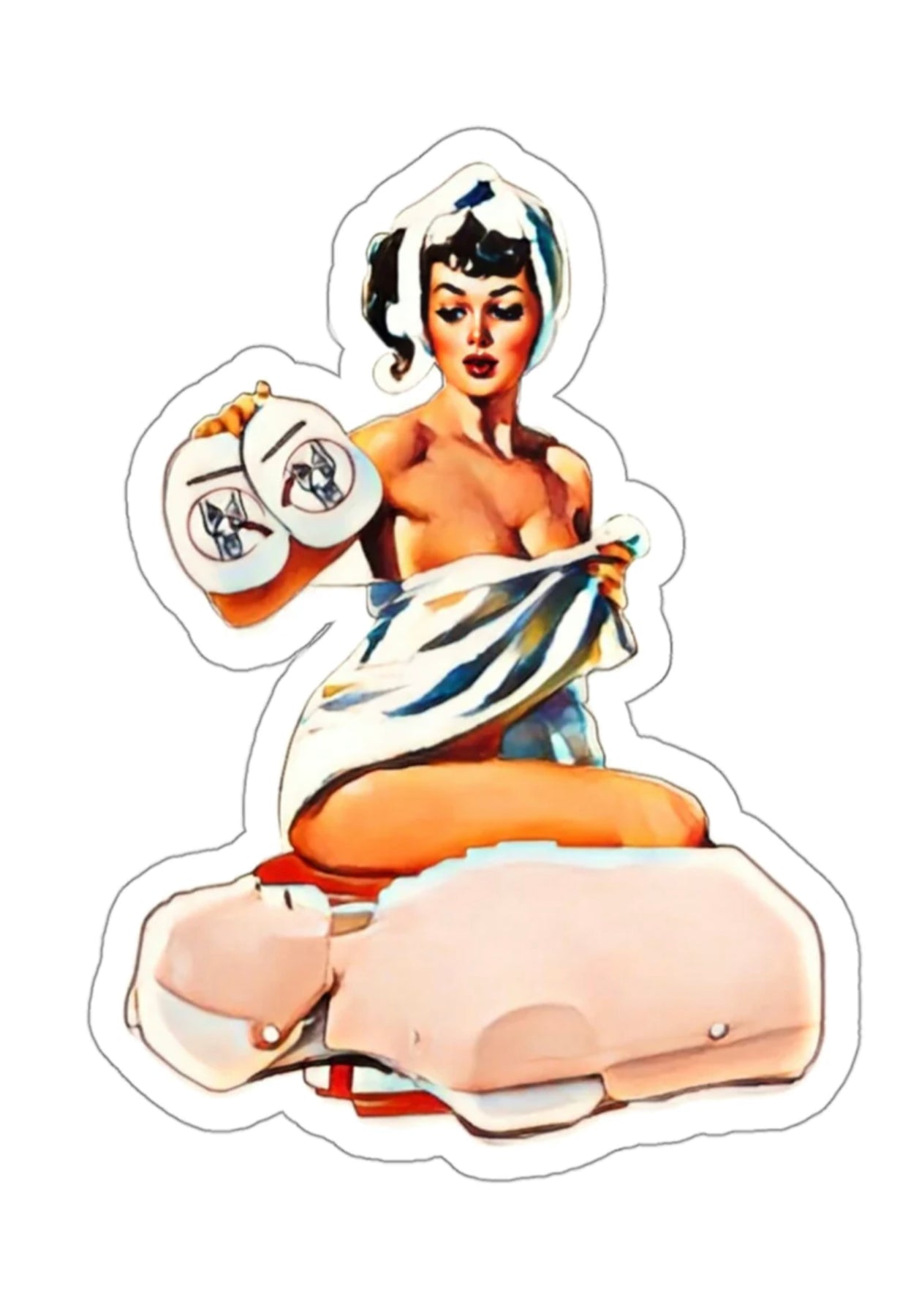 Defib Pin Up Black Smoke Sticker LLC