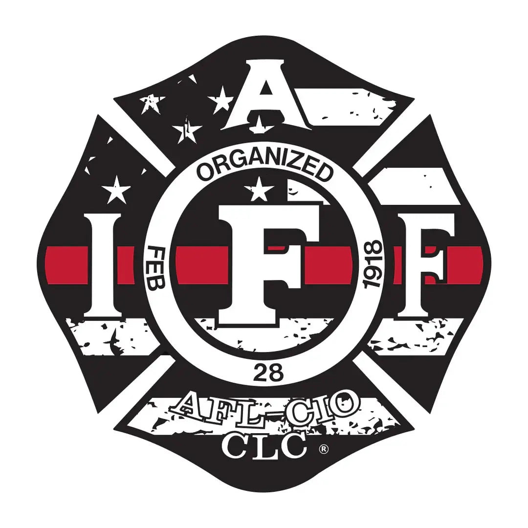 IAFF Decal Thin Red Line Black Smoke Sticker LLC