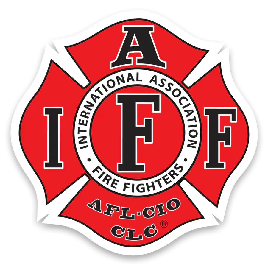 Red and white IAFF Decal (2665) Black Smoke Sticker LLC